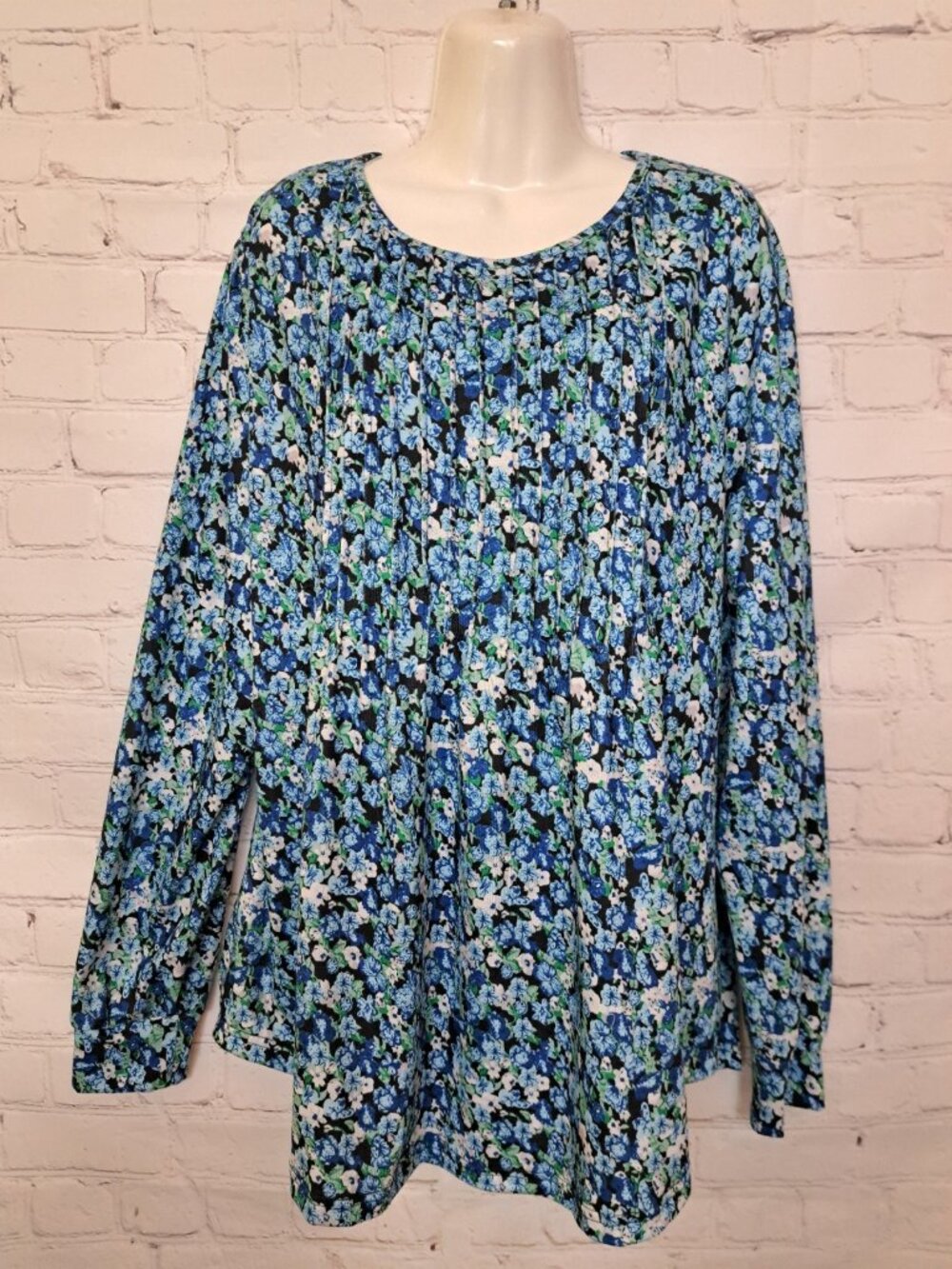 Fantaslook NEW Comfy Pleated Long Sleeve Flowy Top Size Large